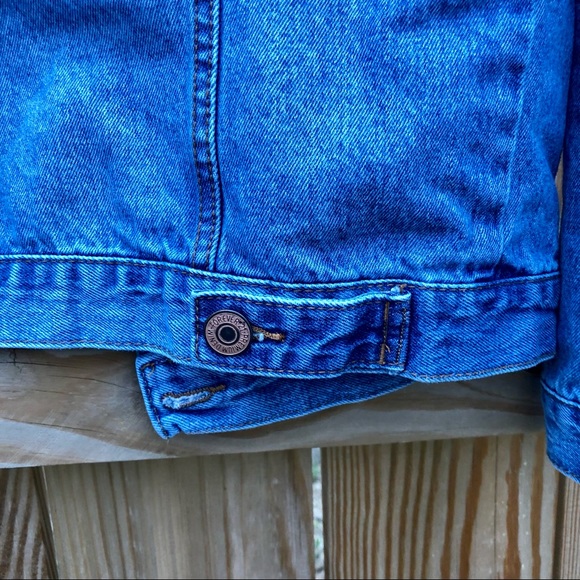 Forever 21 Jean Jacket Denim Coat Sherpa Collar  Sz. Small - Picture 5 of 10